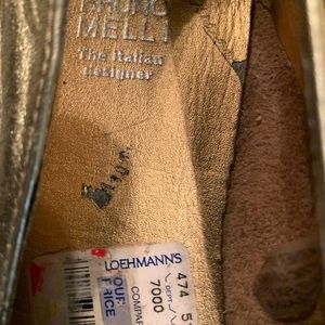 Italian gold  flat shoes by Bruno Melli size 81/2